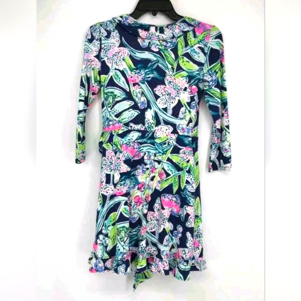 NEW Designer Lilly Pulitzer Jessalynne Romper wrap dress Navy Sway This Way XS - Picture 4 of 8